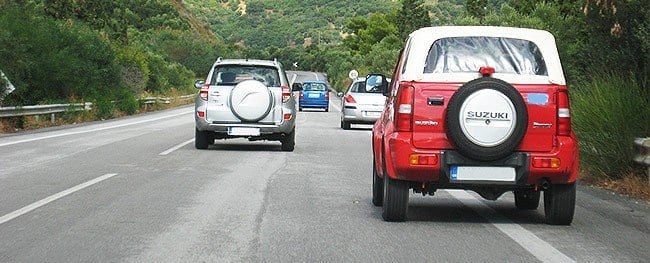 Lanes of roads in Crete