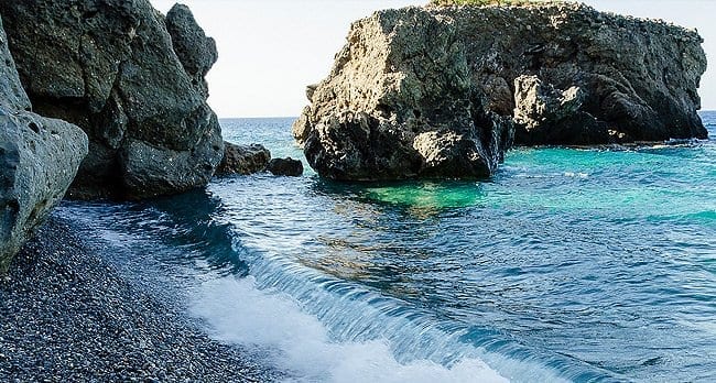 The beach in Sougia