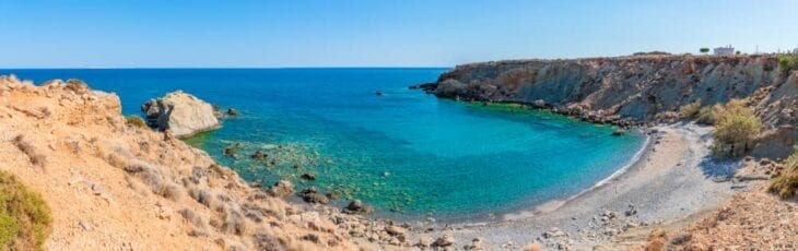 Secluded beach in Makrygialos