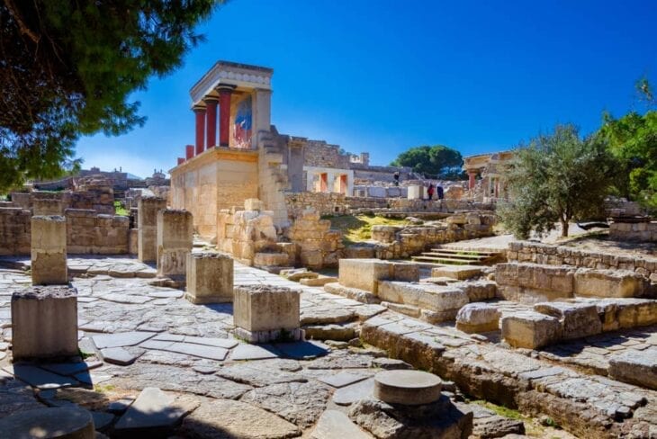 Noord-ingang in het paleis van Knossos