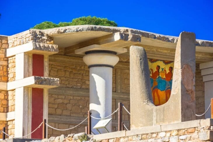 Fresken in der Halle des Palastes von Knossos