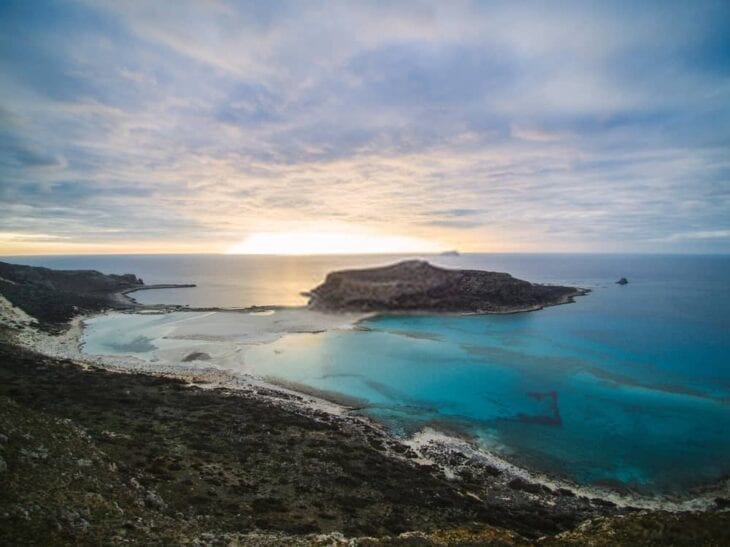 Immagine da drone della Laguna di Balos