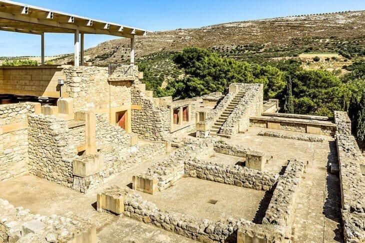 Panorama van het labyrint in het paleis van Knossos