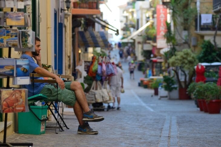 Straat in de oude stad van Chania