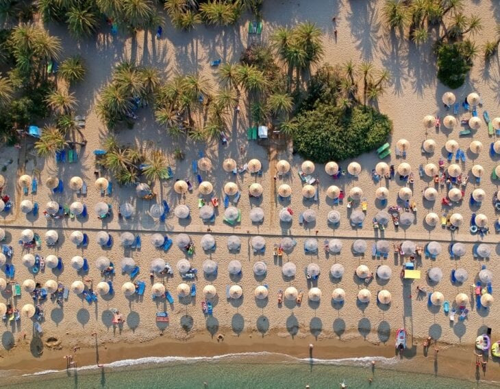 Drone shot of Vai Beach