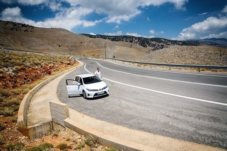 Huurauto op weg naar Sfakia