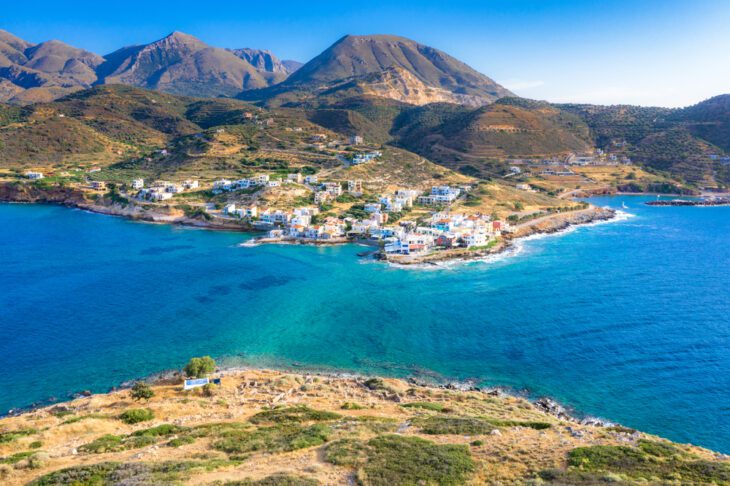 Luchtfoto van Mochlos Village op Kreta