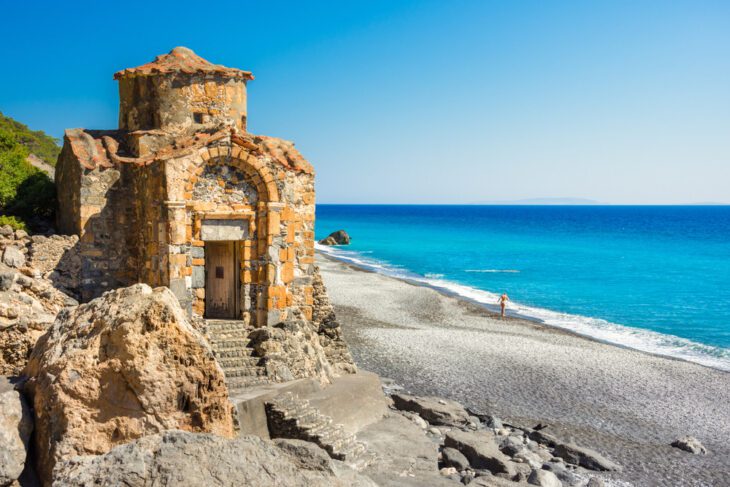 De Sint-Pauluskerk op het strand van Agios Pavlos