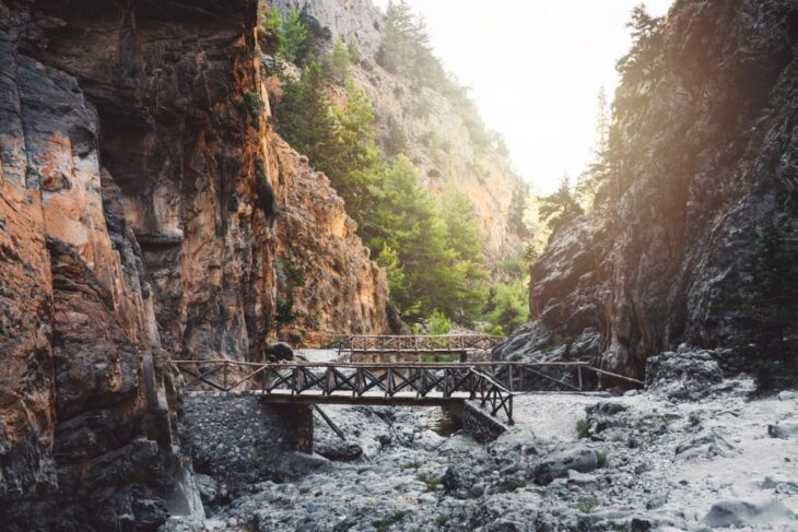 Brücke in der Samaria-Schlucht