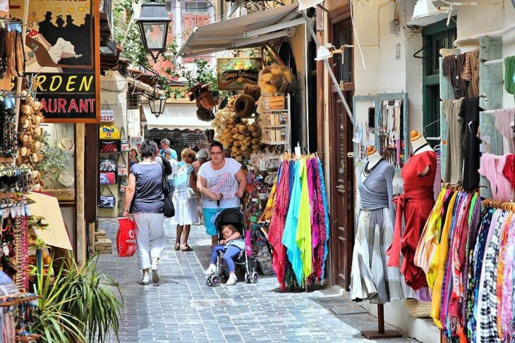 De marktstraat van Rethymnon