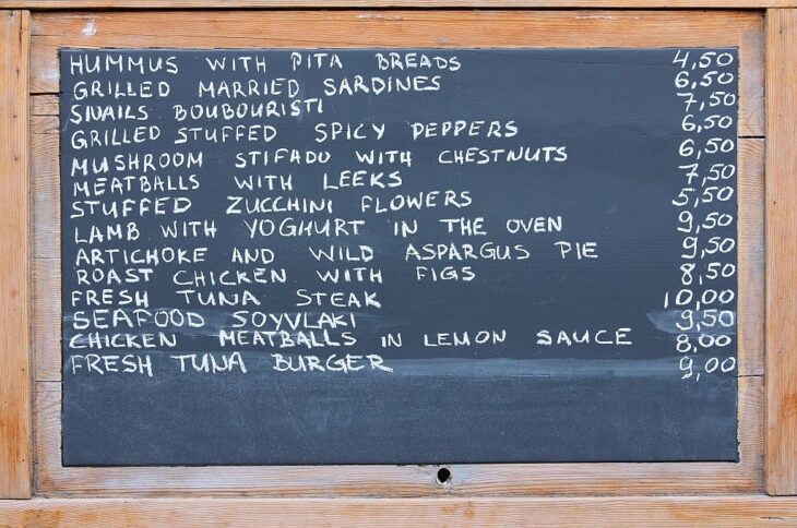 Restaurantmenu & Prijzen in Kreta