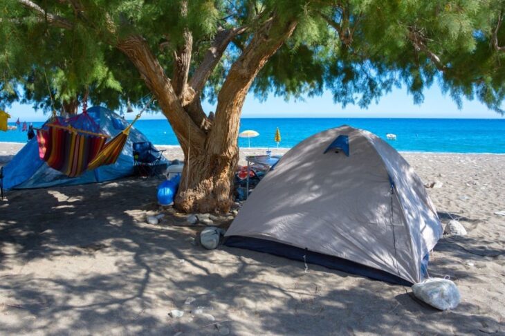 Zelte in Panagia Tripiti auf Kreta