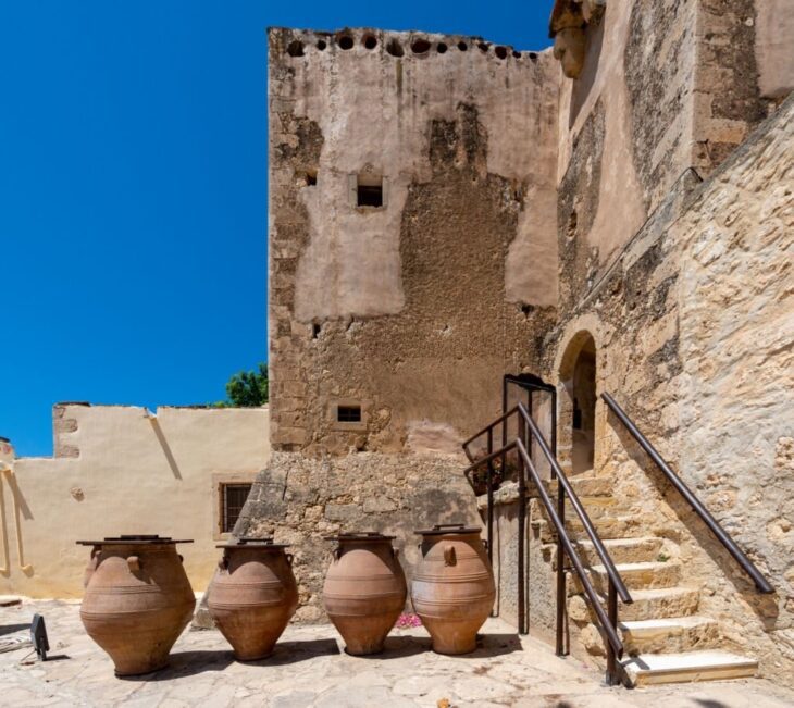Monastery Odigitrias with Vessels for olive oill