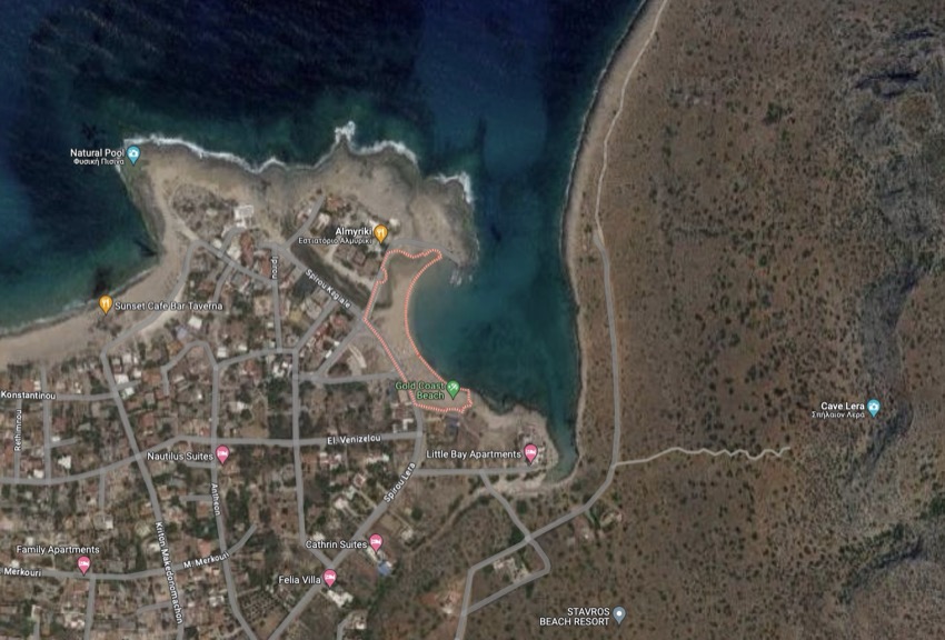 Stavros Beach Map