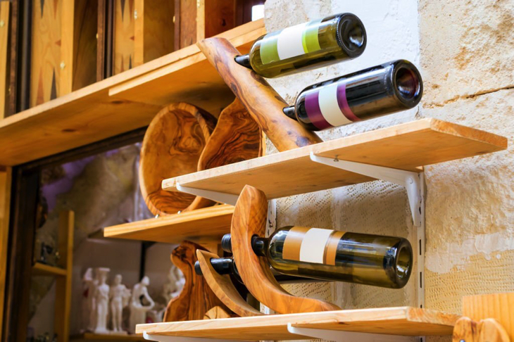 Wooden Holder of Greek Wine Bottles