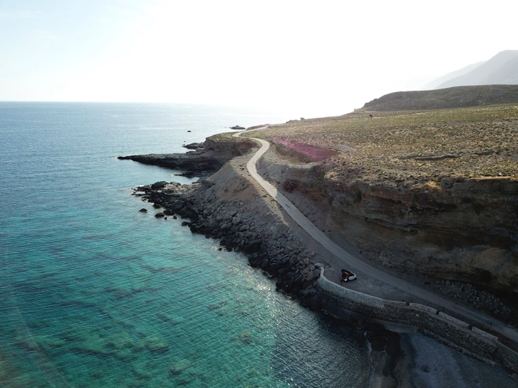 Drone shot of Agios Charalambos Beach