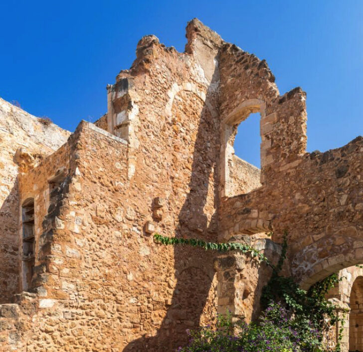 Remains of the Byzantine walls in Chania