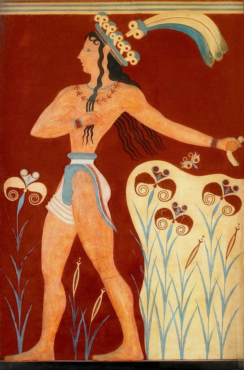 Minoan fresco, commonly known as the “Prince of the Lilies”