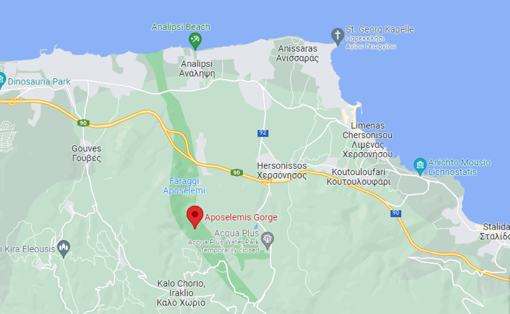 Aposelemis Gorge Map