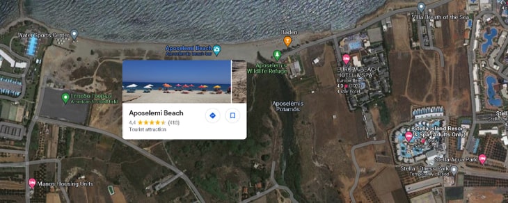 Aposelemi Beach Map