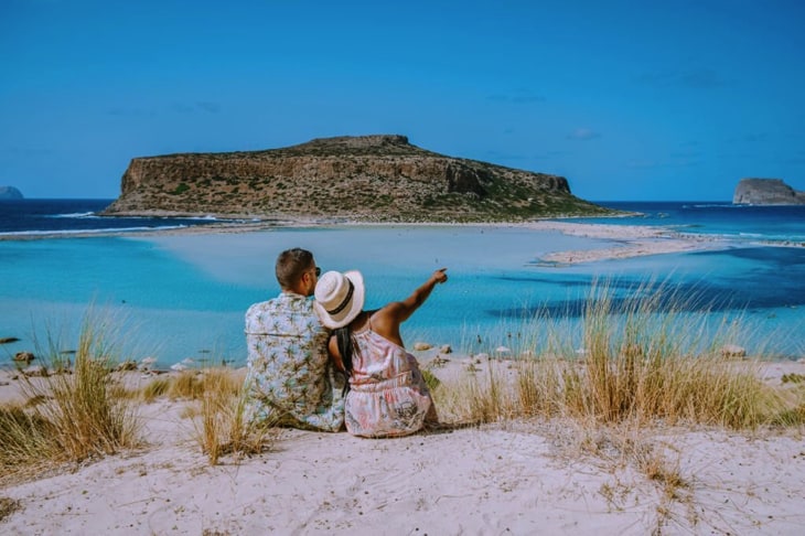 Koppel op Balos Beach