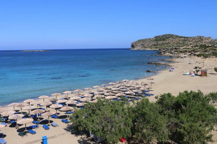 Panoramablick auf den Falassarna Beach