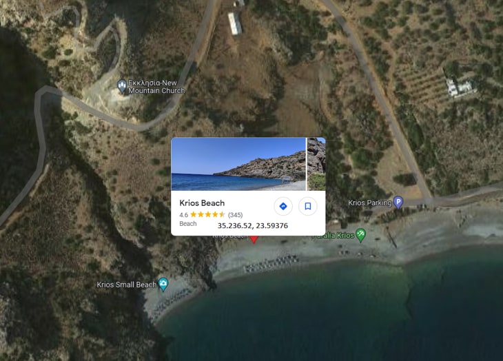 Krios Beach Map