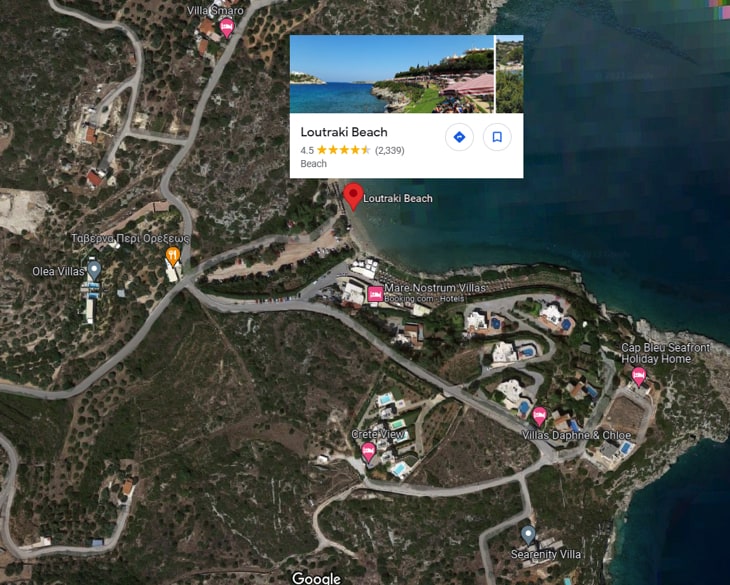 Loutraki beach map