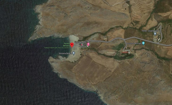 Skinaria beach map