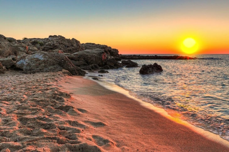 Sonnenuntergang am Falassarna Beach