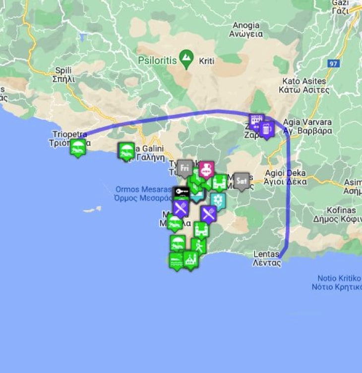 Tympaki Beach map