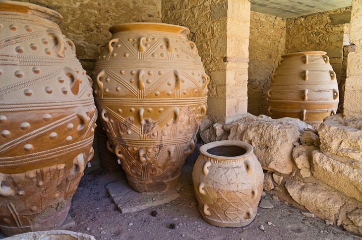 Aardewerk in het paleis van Knossos