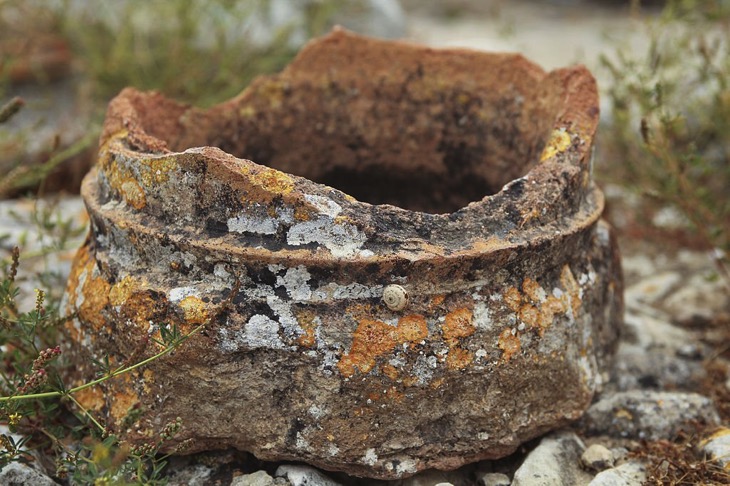 Antike zerbrochene Vase aus dem Palast von Phaistos