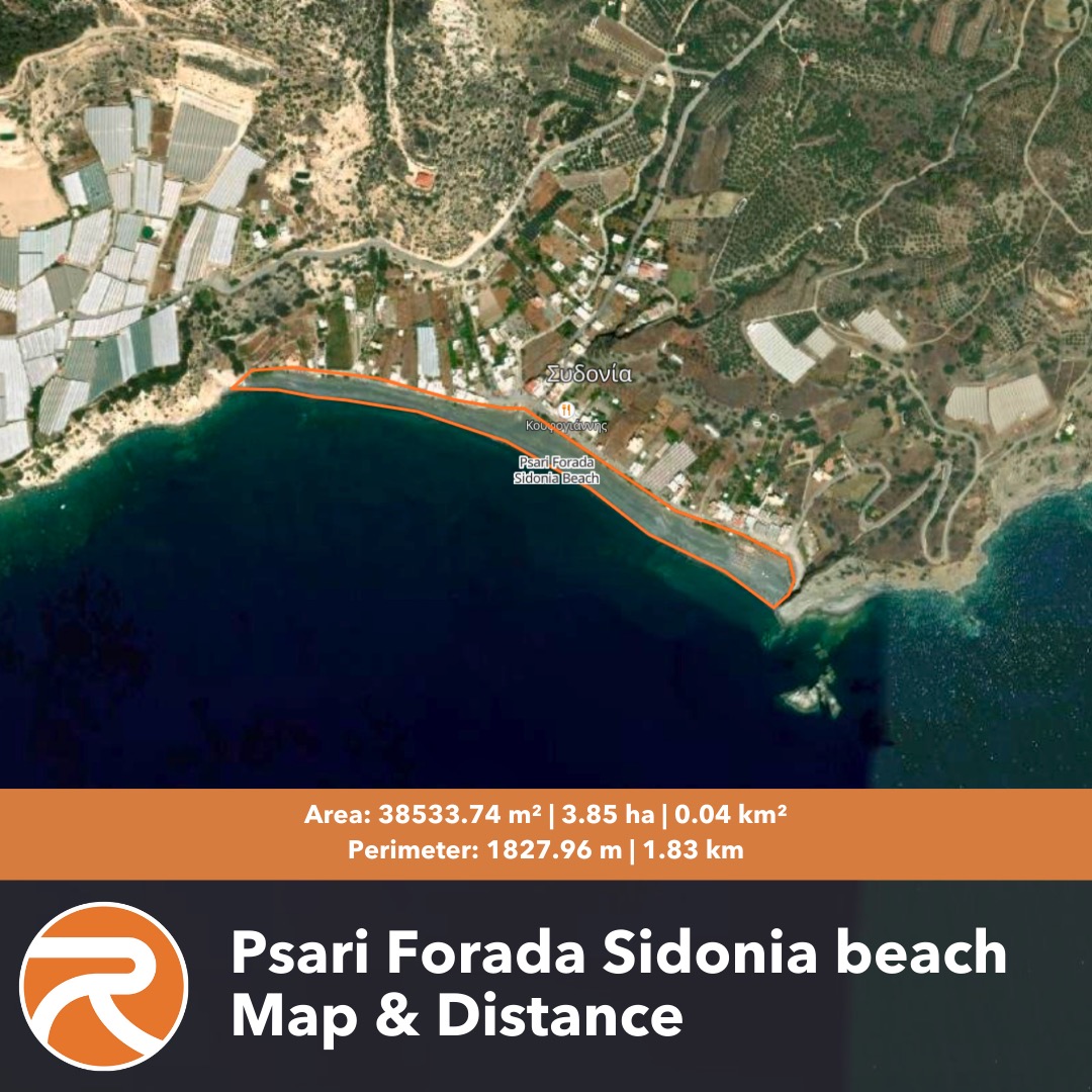 Psari Forada Sidonia beach Map