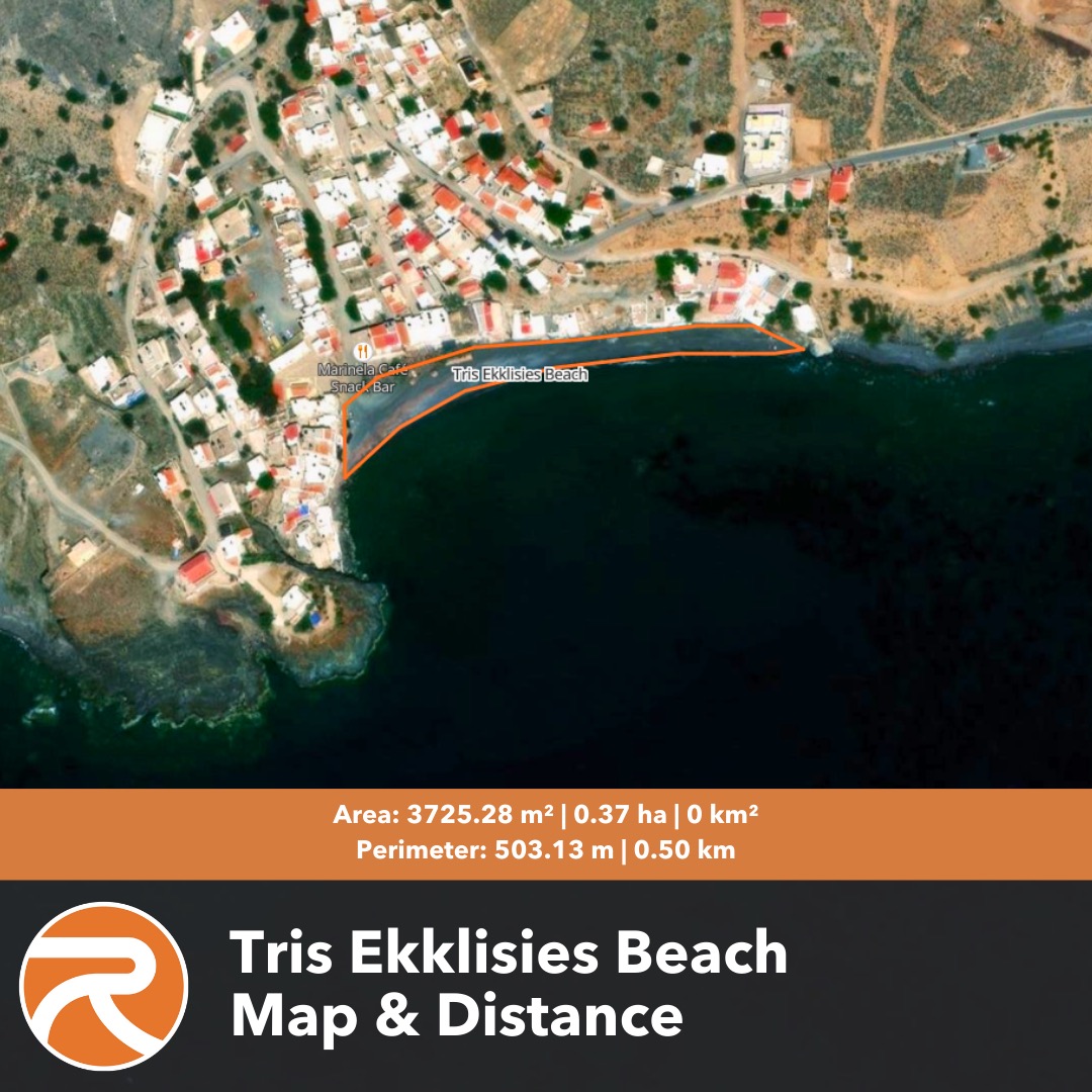 Tris Ekklisies Beach Map