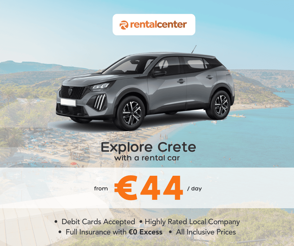 Explore Crete with a Car rental from 49 € ($53,90 , £42,30) per day