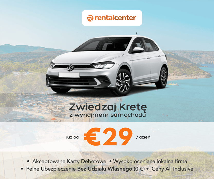 Odwiedź Kretę z wynajem samochodu od 25 € (106,10 zł) za dzień!