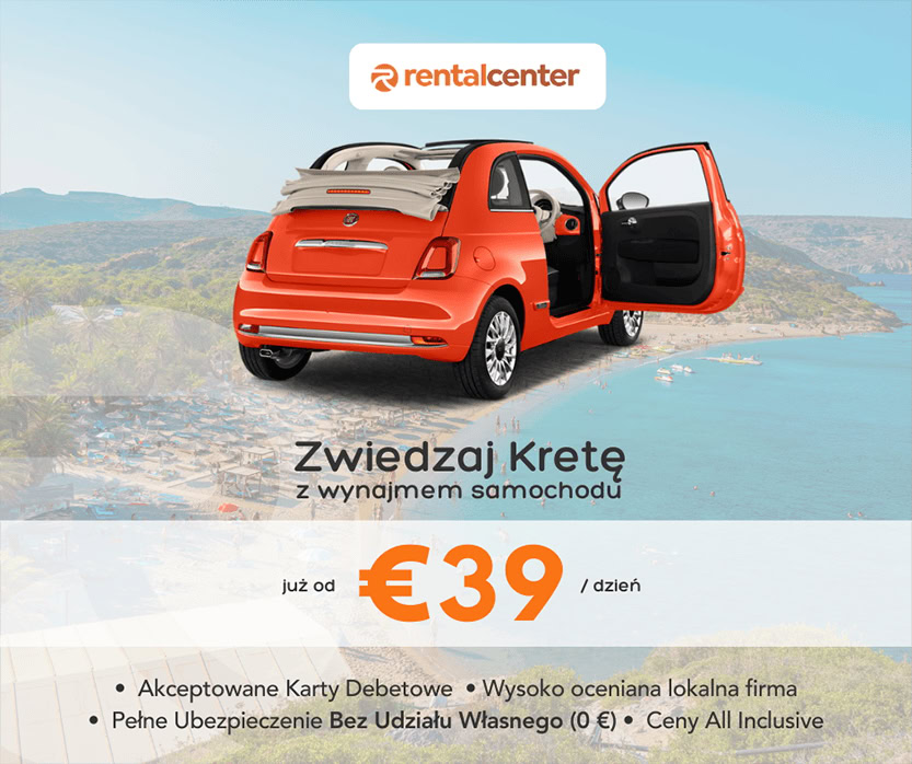 Odwiedź Kretę z wynajem samochodu od 25 € (106,10 zł) za dzień!
